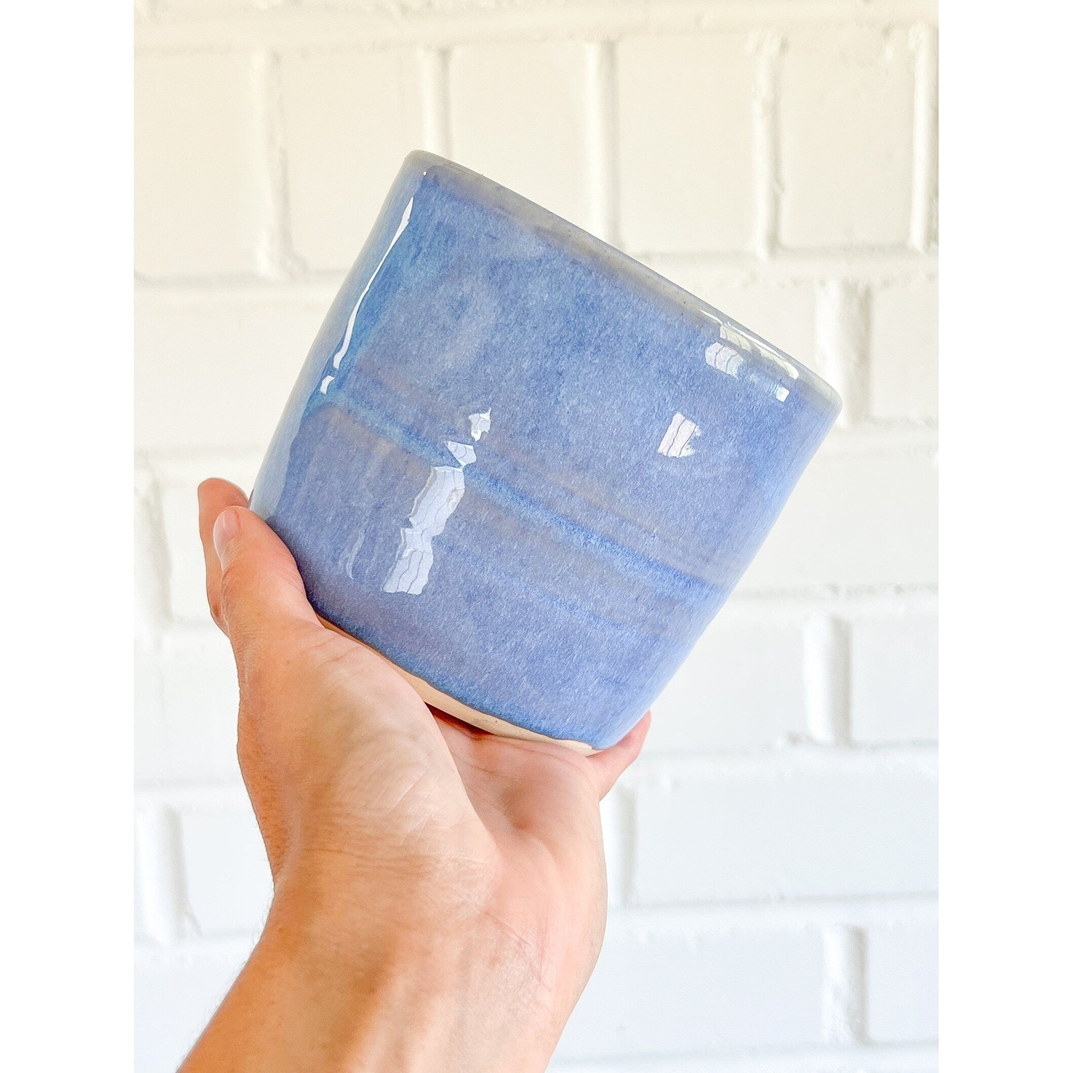 Blue Ceramic Pot by Potted Peach Ceramics