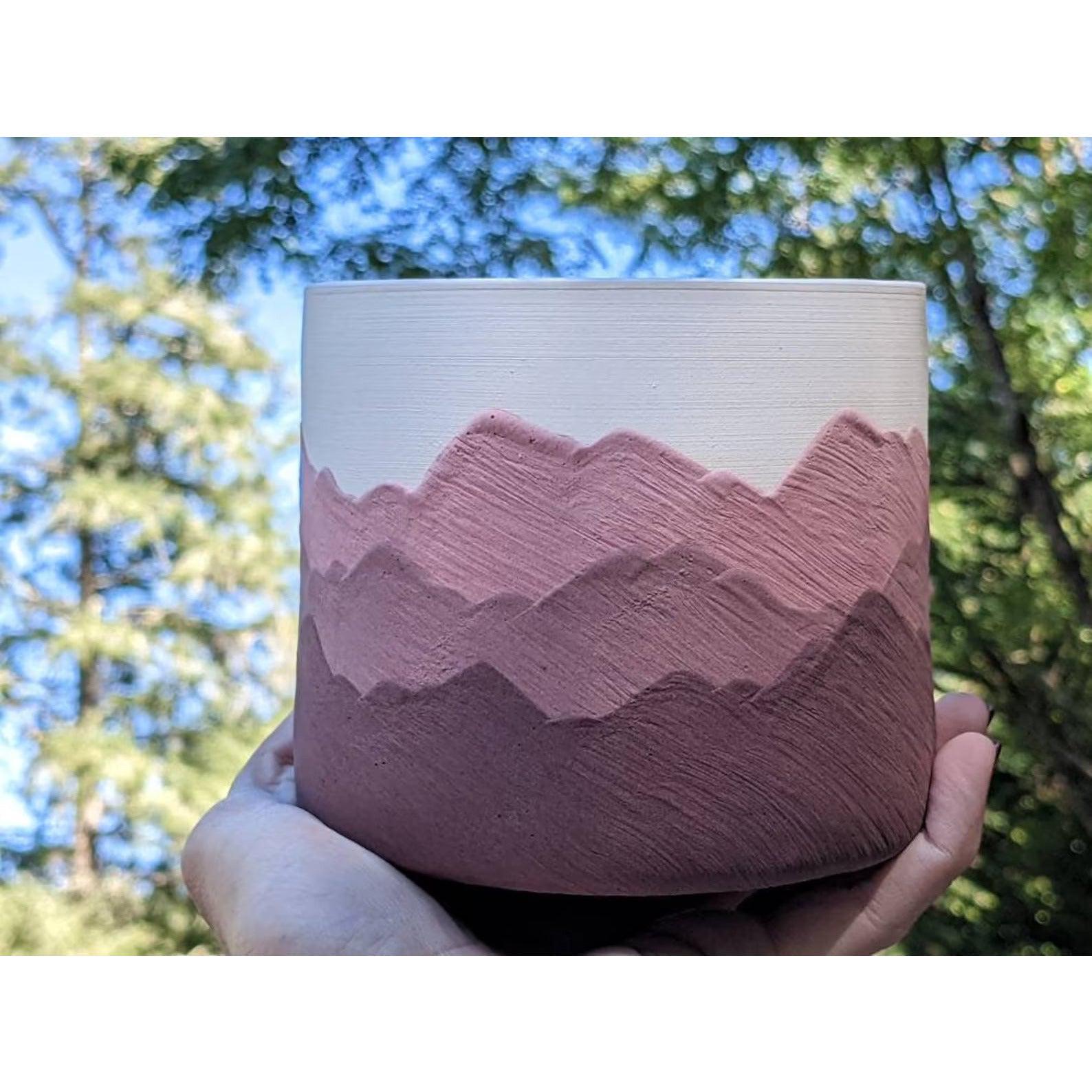 Pink Mountain Ridges Pot